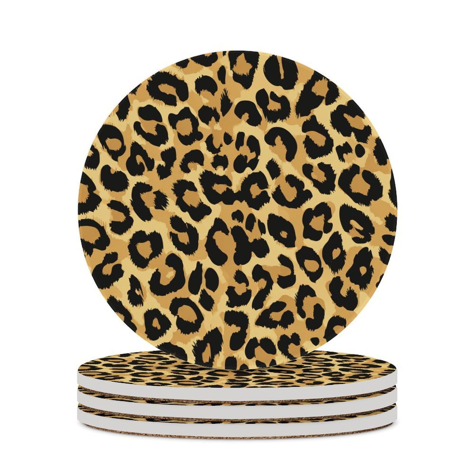 Leopard Spots Pattern Coasters Set of 4 Absorbent Coasters