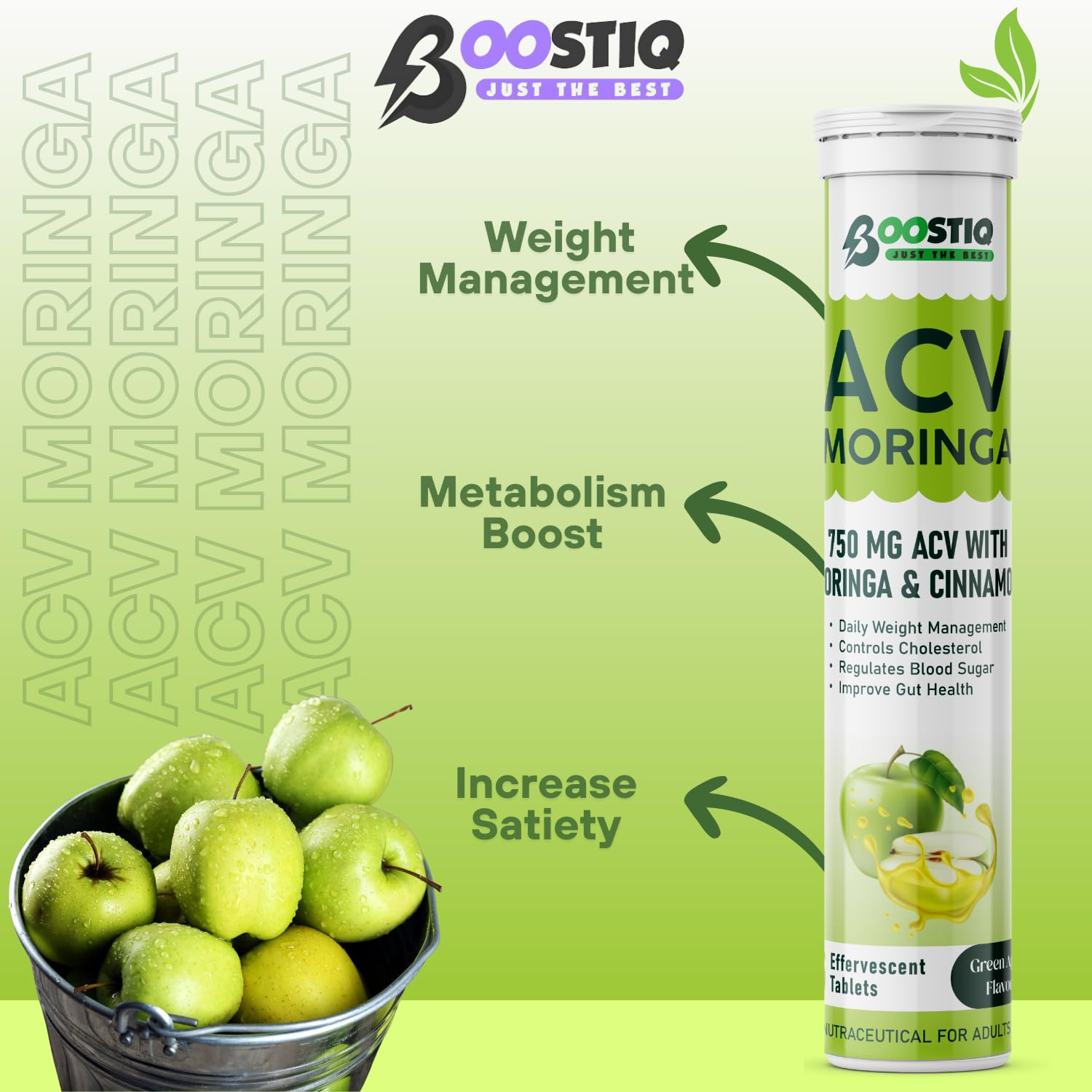 Buy Now Plant Based Acv Moringa, Apple Cider Vinegar Tablets With Ci...