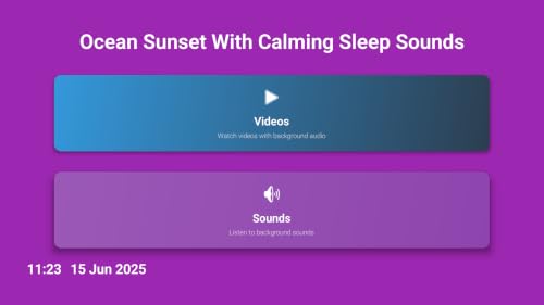 Tranquil Ocean Sunset – Relaxing Waves & Serene Coastal With Relaxing Music Ambience Screensaver – vue 3