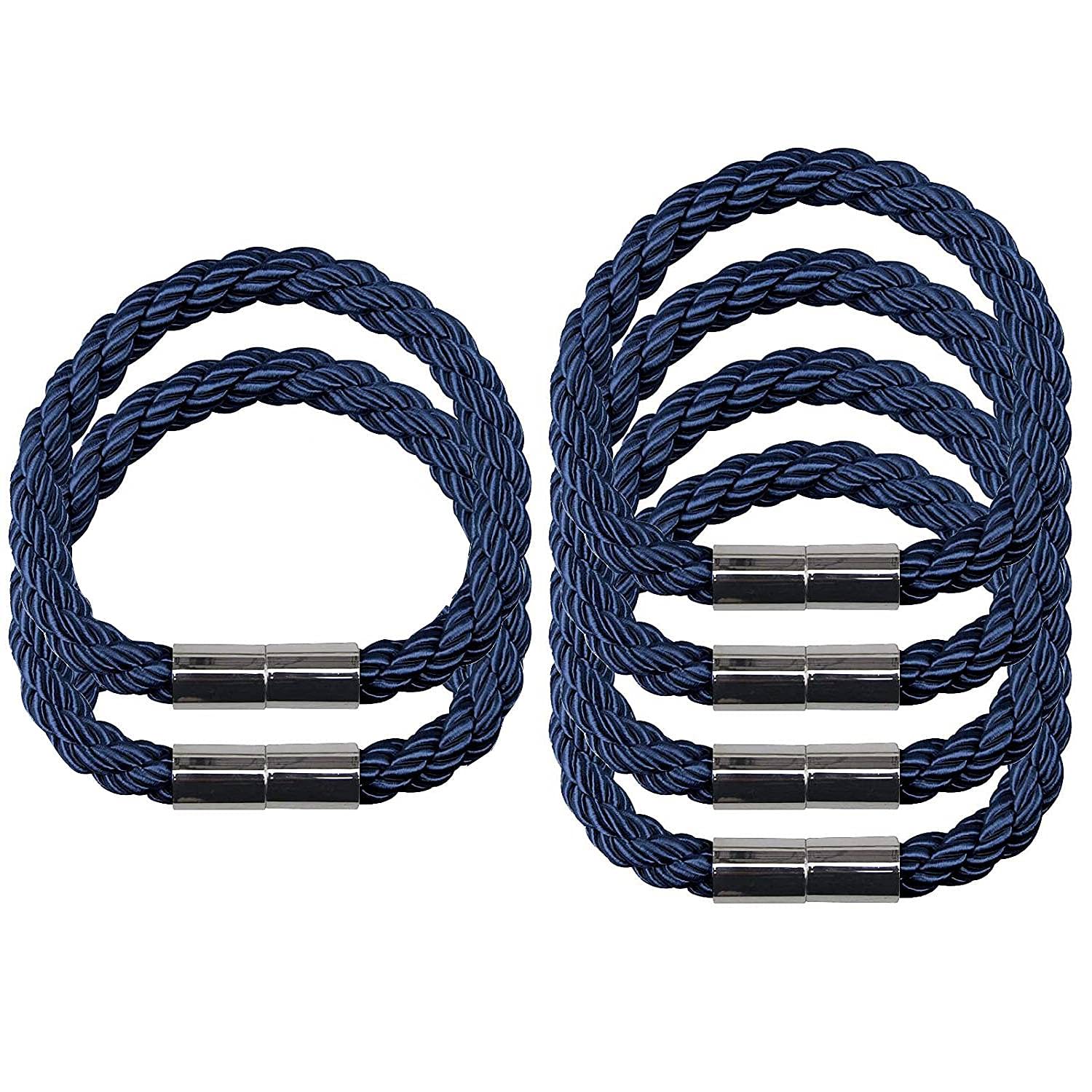 Porlau 6 Ferma Tenda Magnetici In Corda Di Cotone Intrecciata A Mano - Legno, Regolabili, Senza Fori, Per Soggiorno E Camera - 3