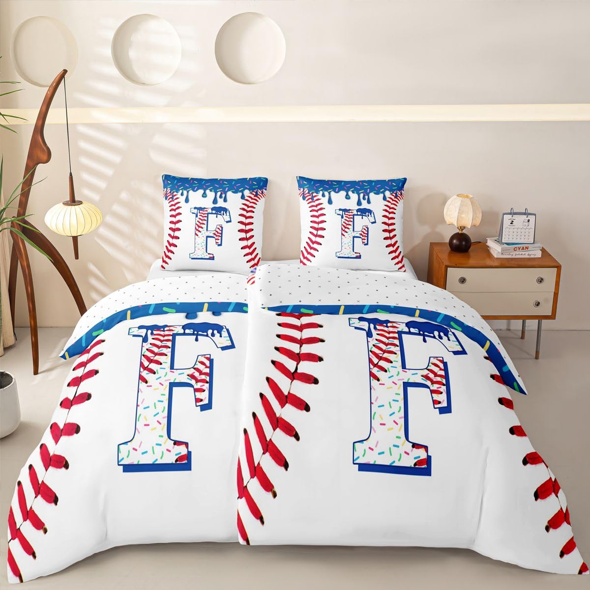 Homewish Marinblauer Eiscreme Tropf Microfaser Bettwäsche 135x200 4teilig