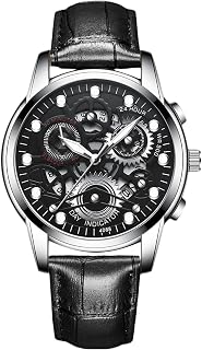 Mens Watches Luminous Wristwatches Analog Quartz Watches with Stainless Steel Strap Calendar Watches Fashion Dress Watch for Men