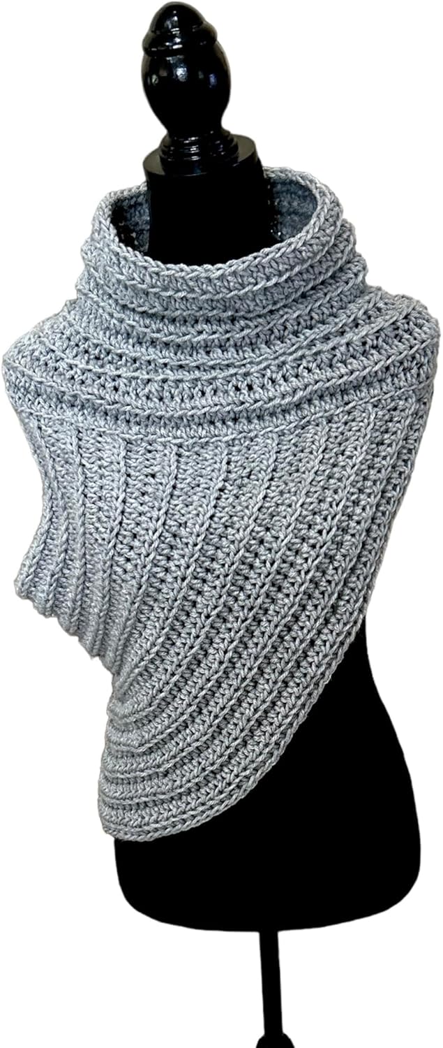 One Day Ship Katniss Everdeen Inspired Huntress Asymmetric Cross Body Archer Cowl Vest Shrug Handmade Size M/L Light Grey Medium Weight