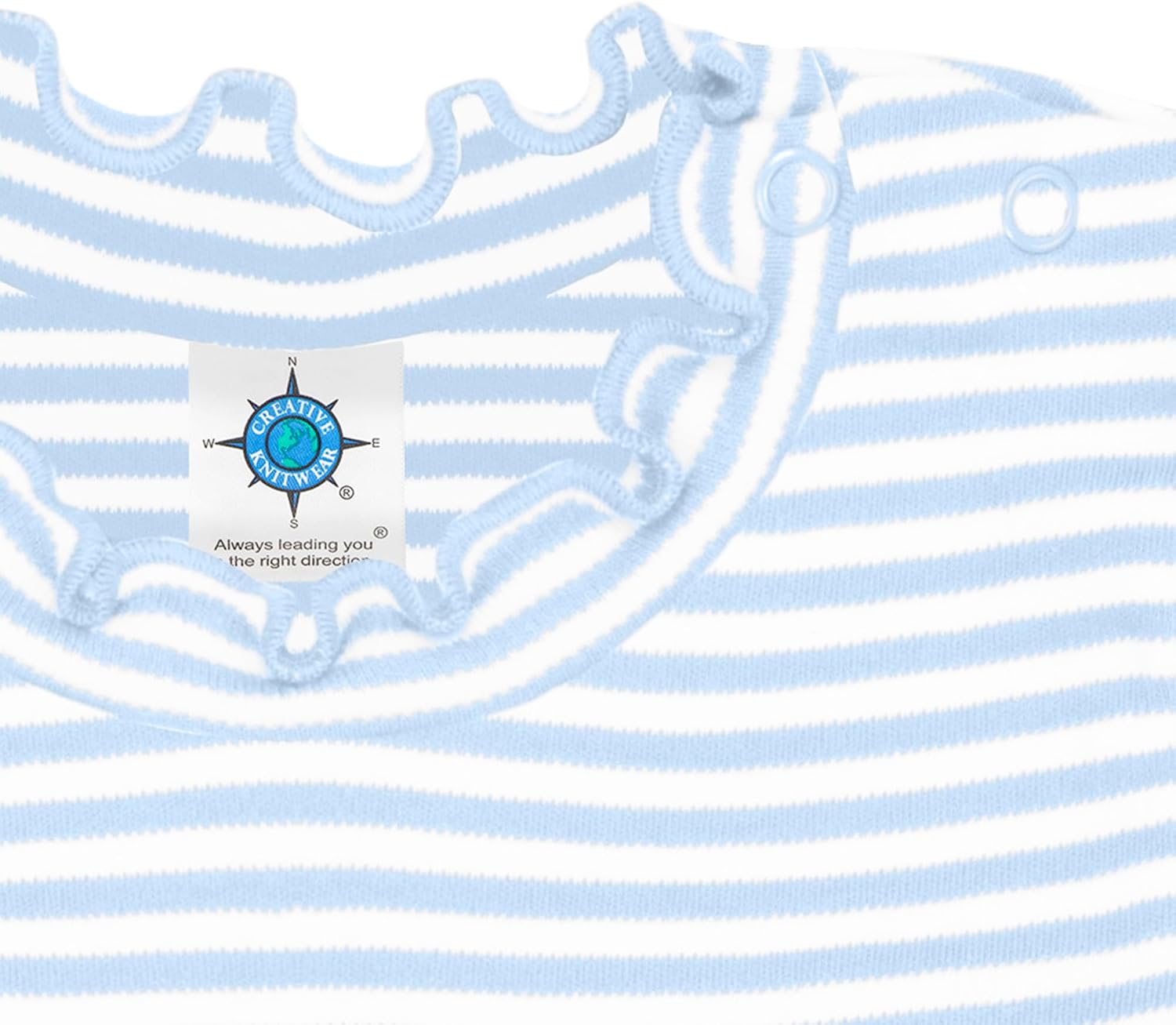 Creative Knitwear College Baby Striped Puff Sleeve Romper - Team Logo, Many Colors, for Girls (Newborn-12 Months)