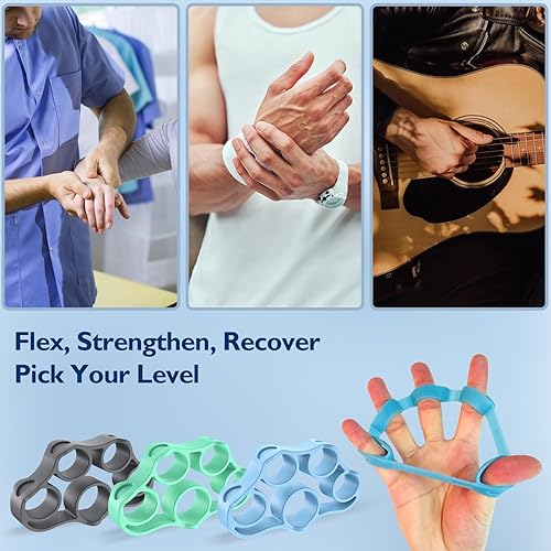 Miniatura 24 de FitBeast Entrenador de fuerza de agarre, ejercitador de dedos, fortalecedor de antebrazo, kit de 9 piezas, fortalecedor de agarre de mano fuerza