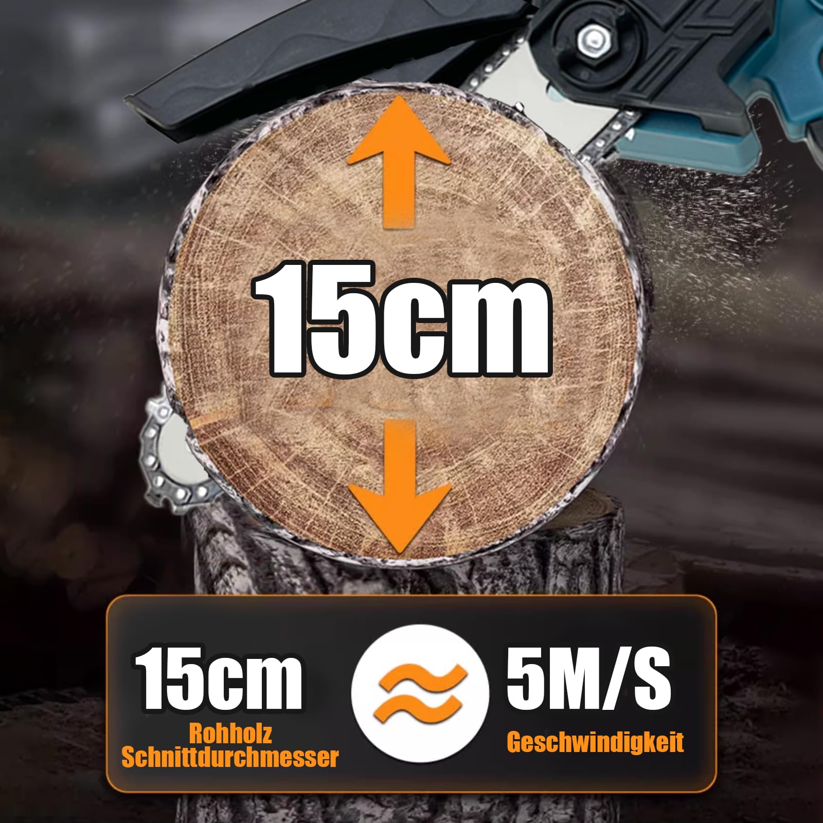 Batería podadora de 6 pulgadas con 2 baterías de 5500 mAh, sierra telescópica sin escobillas, cabezal de motor giratorio de 180°, sierra de cadena de mano eléctrica, barra ajustable hasta 2,3 m