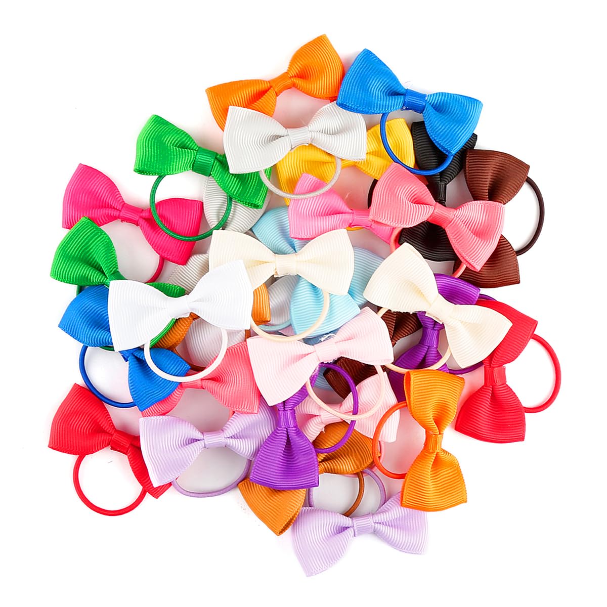 Thyonta 40 Pcs Baby Girls Hair Bows 2-Inch Solid Color Elastic Headband Grosgrain Ribbon Elastic Hair Ropes Hair Accessories for Kids Toddlers Little Girls Parties and Outdoor Wear