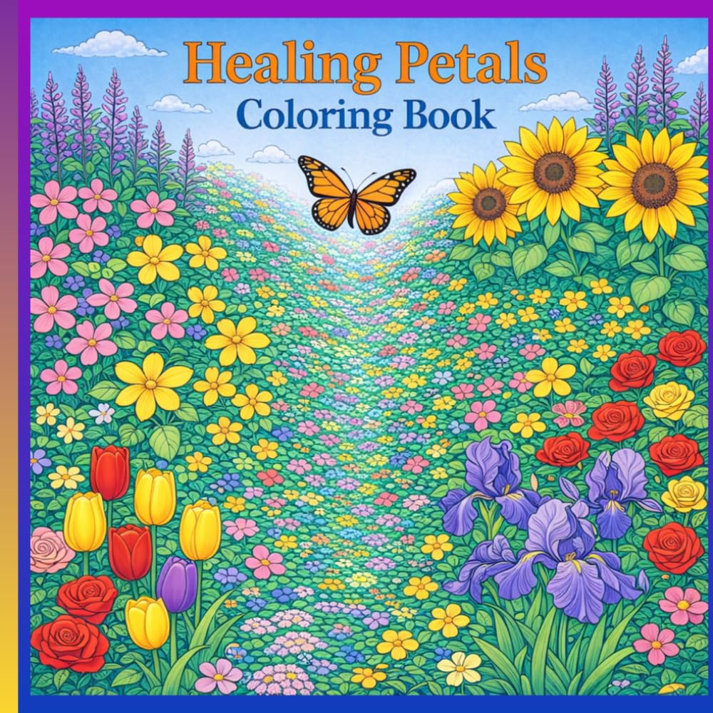 Healing Petals Coloring Book: Bold and Stress Relieving