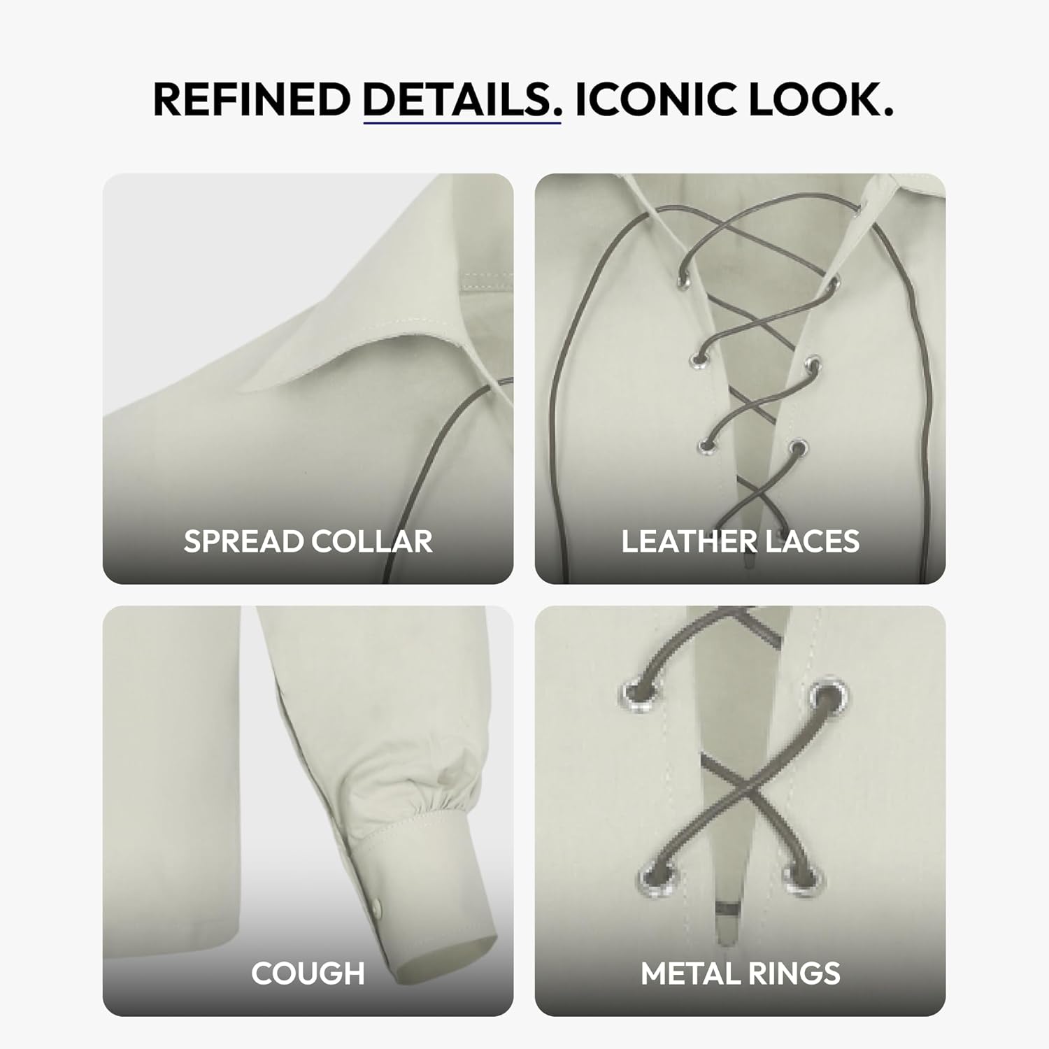 Men 's Scottish Ghillie Kilt Jacobite Jacobean Shirt,Highland Shirt Long Sleeves,Medieval Renaissance Costume - Image 6