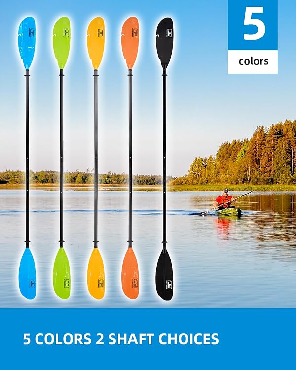 OCEANBROAD Adjustable Fishing Kayak Paddle - 94in/240cm-98in/250cm-102in/260cm Aluminum Alloy Shaft Paddles Kayaking Fishing Oar with Paddle Leash, Orange by OCEANBROAD - Used condition - Image 6