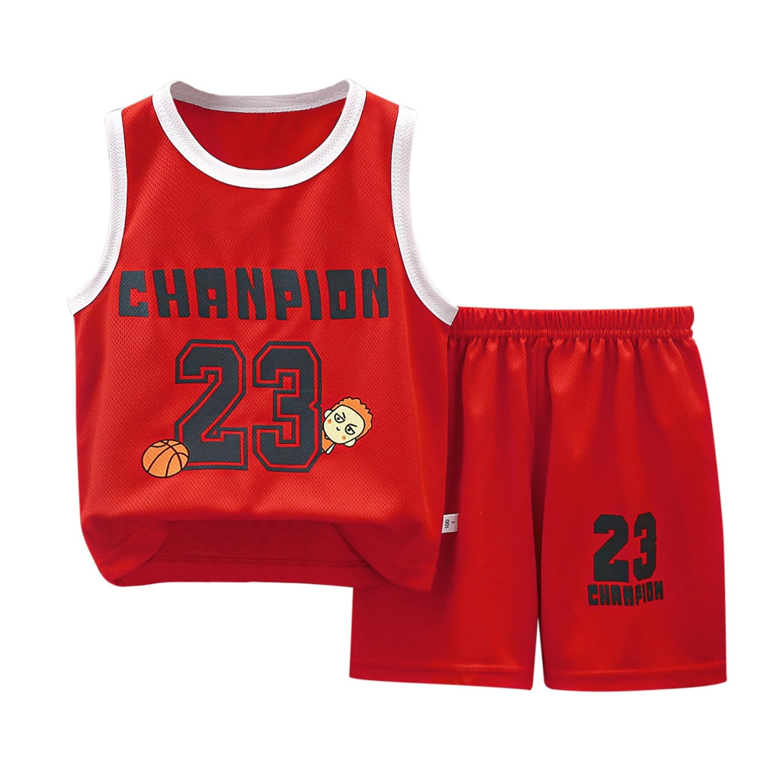 Conjunto de pantalones cortos deportivos para niño 2 piezas camiseta de baloncesto malla