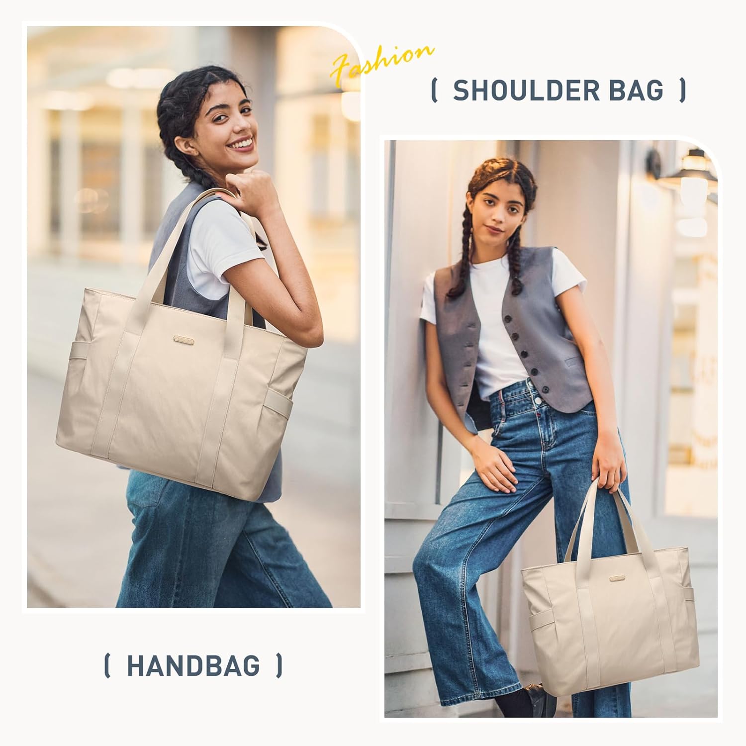 GOLF SUPAGS Tote Bag for Women with Zipper Large Shoulder Bag Top Handle Handbag for Travel Work - Image 2