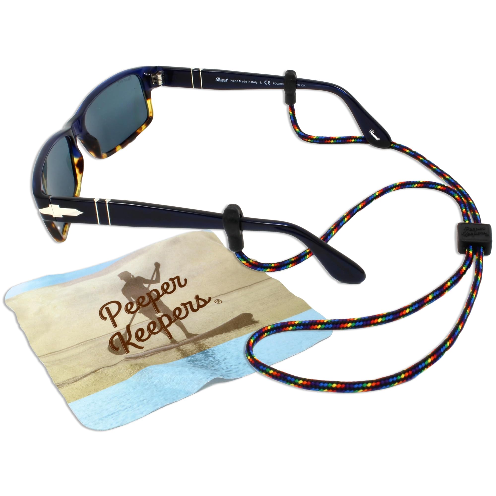 Eyeglass Retainer &amp; Sunglass Holder Supercord Adjustable w/Microfiber Cloth