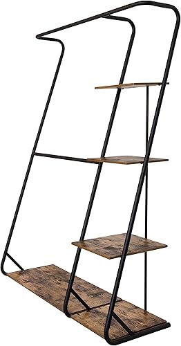 Miniatura 4 de Honey-Can-Do Armario de almacenamiento de ropa de armario abierto de doble barra, negro WRD-08156 rústico 65 libras