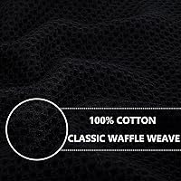 Vista 2 de Homaxy Trapo de cocina de 100% algodón, tejido de punto gofre, ultrasuaves, absorbentes, de secado rápido, para limpiar, 13 x 28 pulgadas, paquete