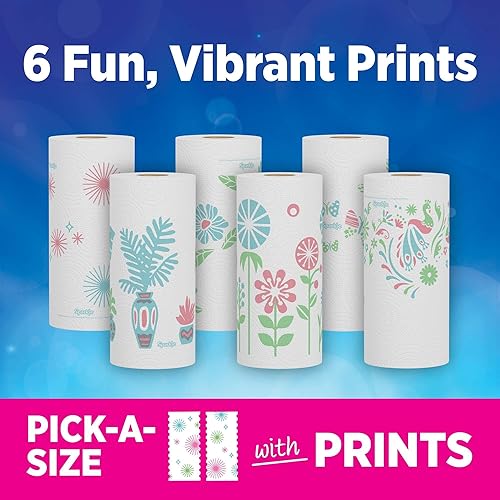 Miniatura 5 de Sparkle, toallas de papel Pick-A-Size, diseño de impresión espirituosa, 6 rollos dobles (total de 660 hojas) - Toallas fuertes de 2 capas