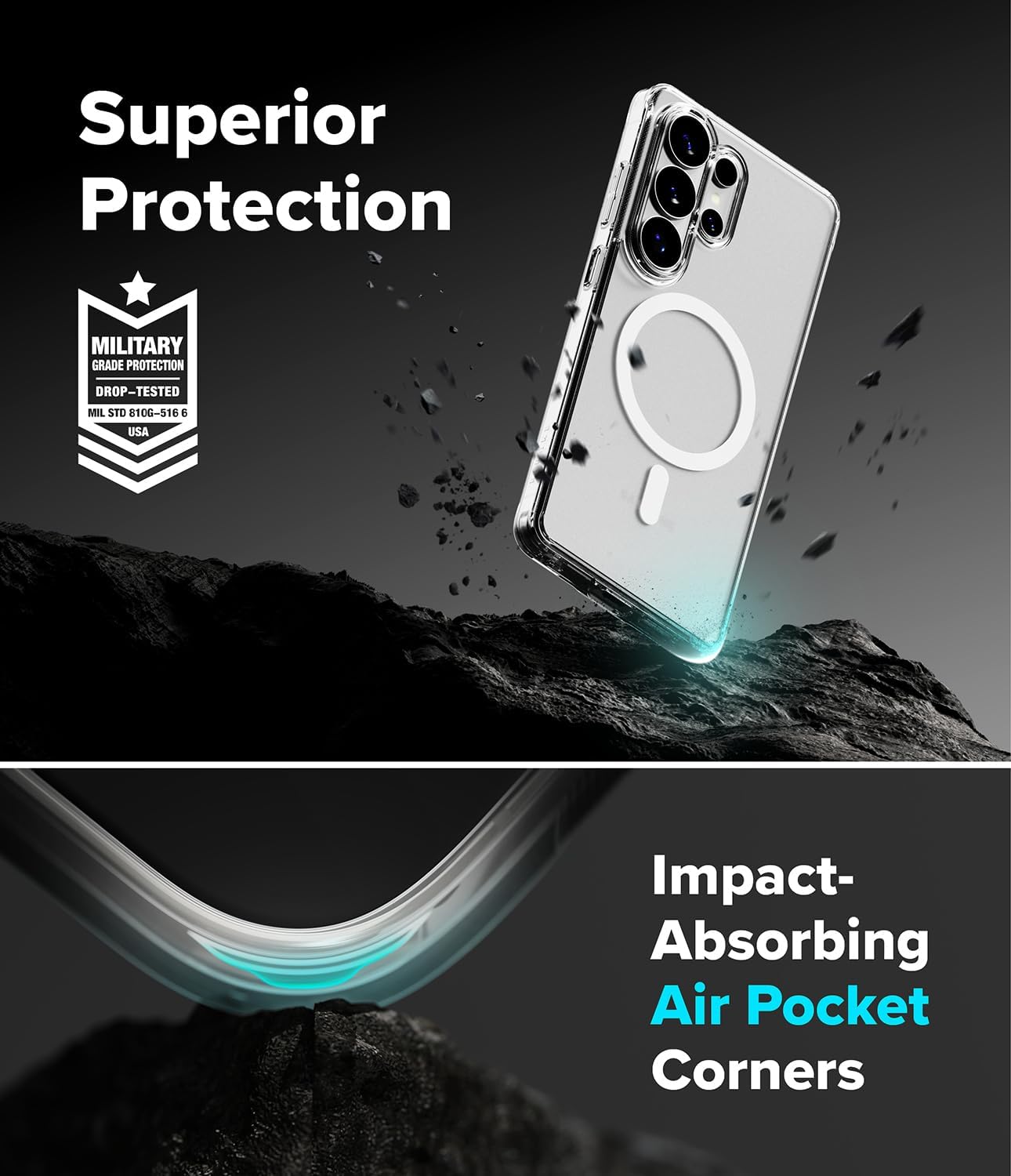 Ringke Fusion for Samsung Galaxy S26 Ultra Case [Compatible with MagSafe] Oil & Dirt Resistant Anti-Fingerprint Technology Prevents Oily Smudges - Magnetic Matte Clear