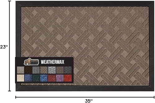 Miniatura 211 de Gorilla Grip WeatherMax - Tapete para todas las estaciones 100% impermeable, 23 x 35 pulgadas, goma natural, resistente a manchas y decoloración