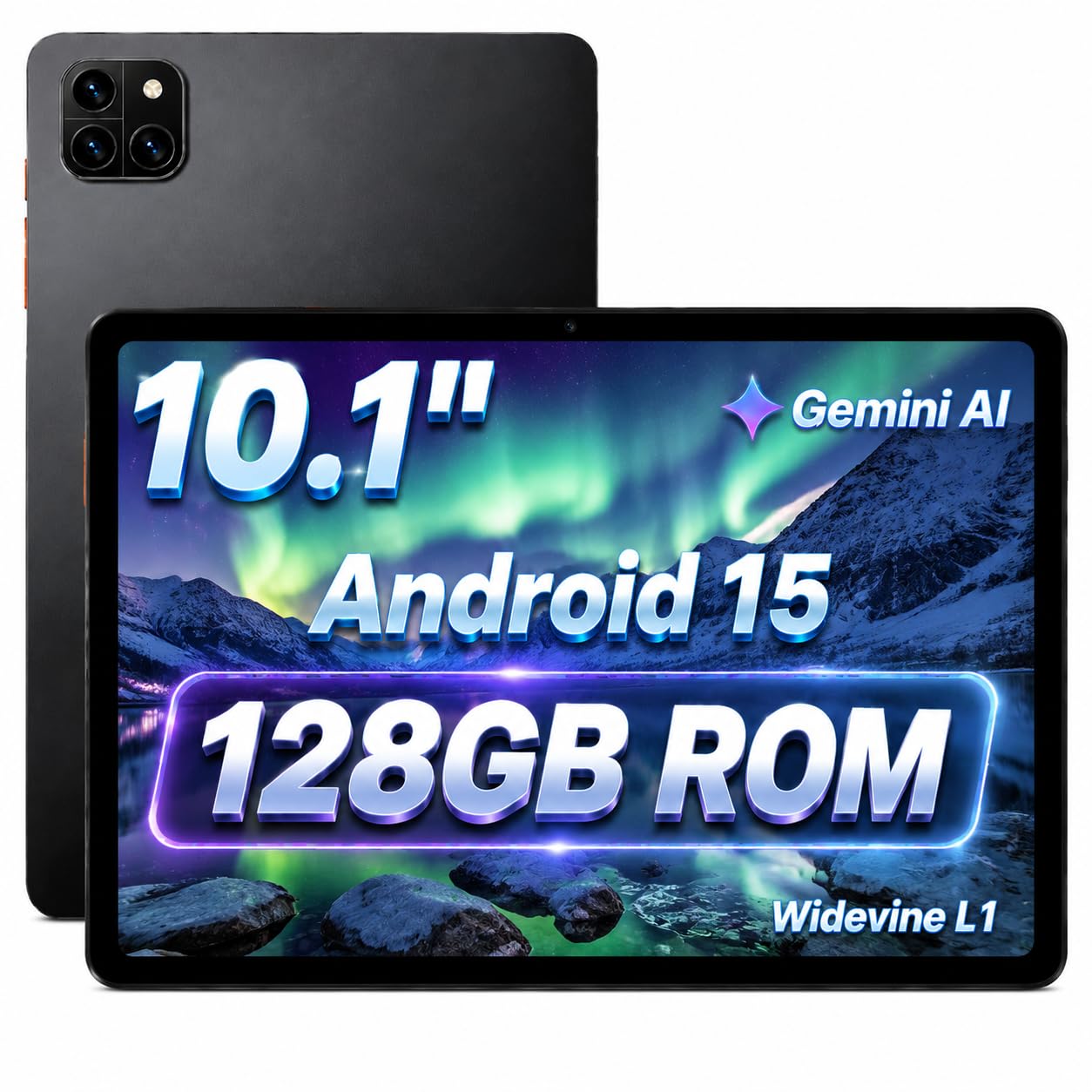 Callsky-Tab Tablet: 10-inch tablet, Android 15 tablets, 12GB RAM 128GB ROM, Octa-core processor, HD IPS view, Widevine L1, WiFi 6 and Bluetooth 5.4, dual cameras, speakers-image-25