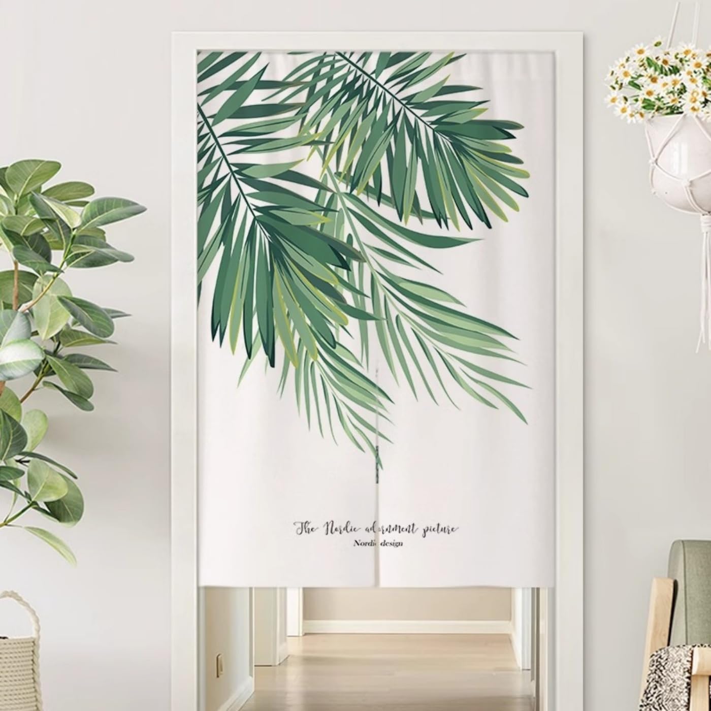 Guest Ruyunlai M01 Green Plants Japanese Noren Doorway Curtain, 100X150cm