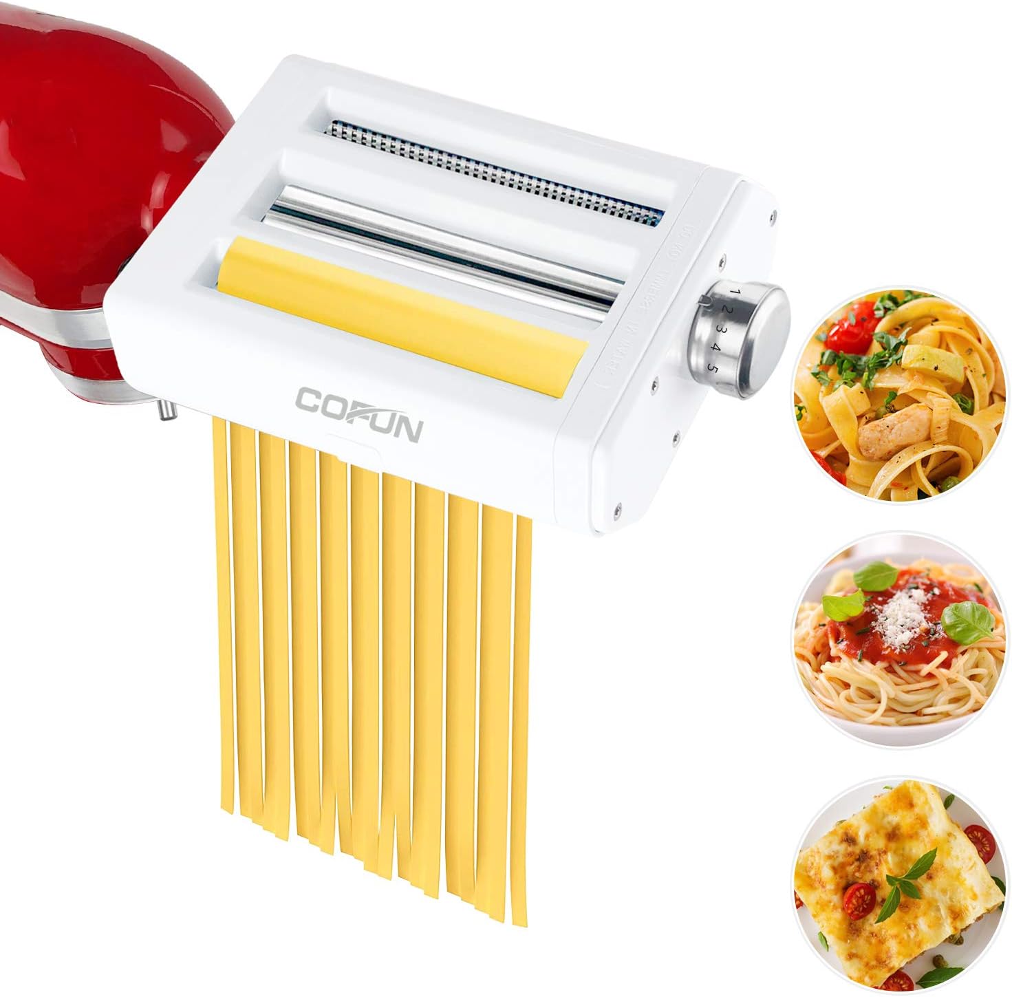 Pasta Maker Attachment for KitchenAid Stand Mixer, 3 in 1 Pasta Roller