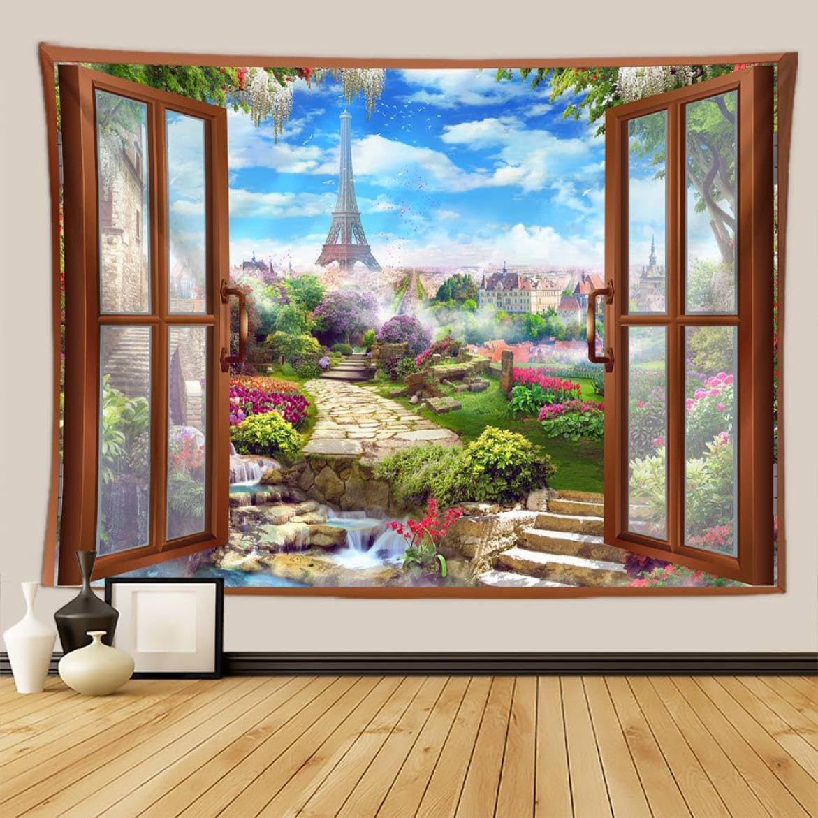 Amazon.co.jp: SGNYXH 壁掛 タペストリー ビーチ ツリー 自然風景