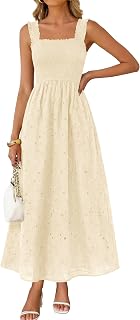 KIRUNDO Summer Lace Dress for Women Eyelet Maxi Sundress