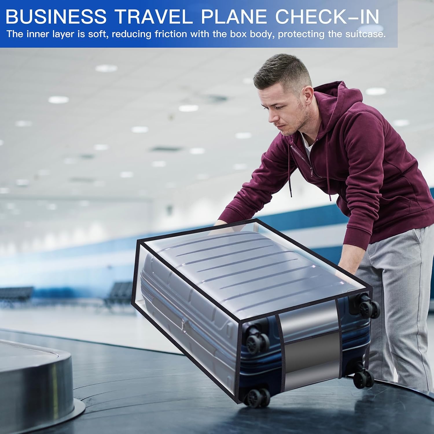 3 Pieces Thicken Clear Luggage Cover Protector with Tag Pocket, 20" 24" 28" PVC Luggage Covers for Suitcase Waterproof Dustproof Anti-scratch Travel Suitcase Covers Case for Wheeled Luggage - Image 8