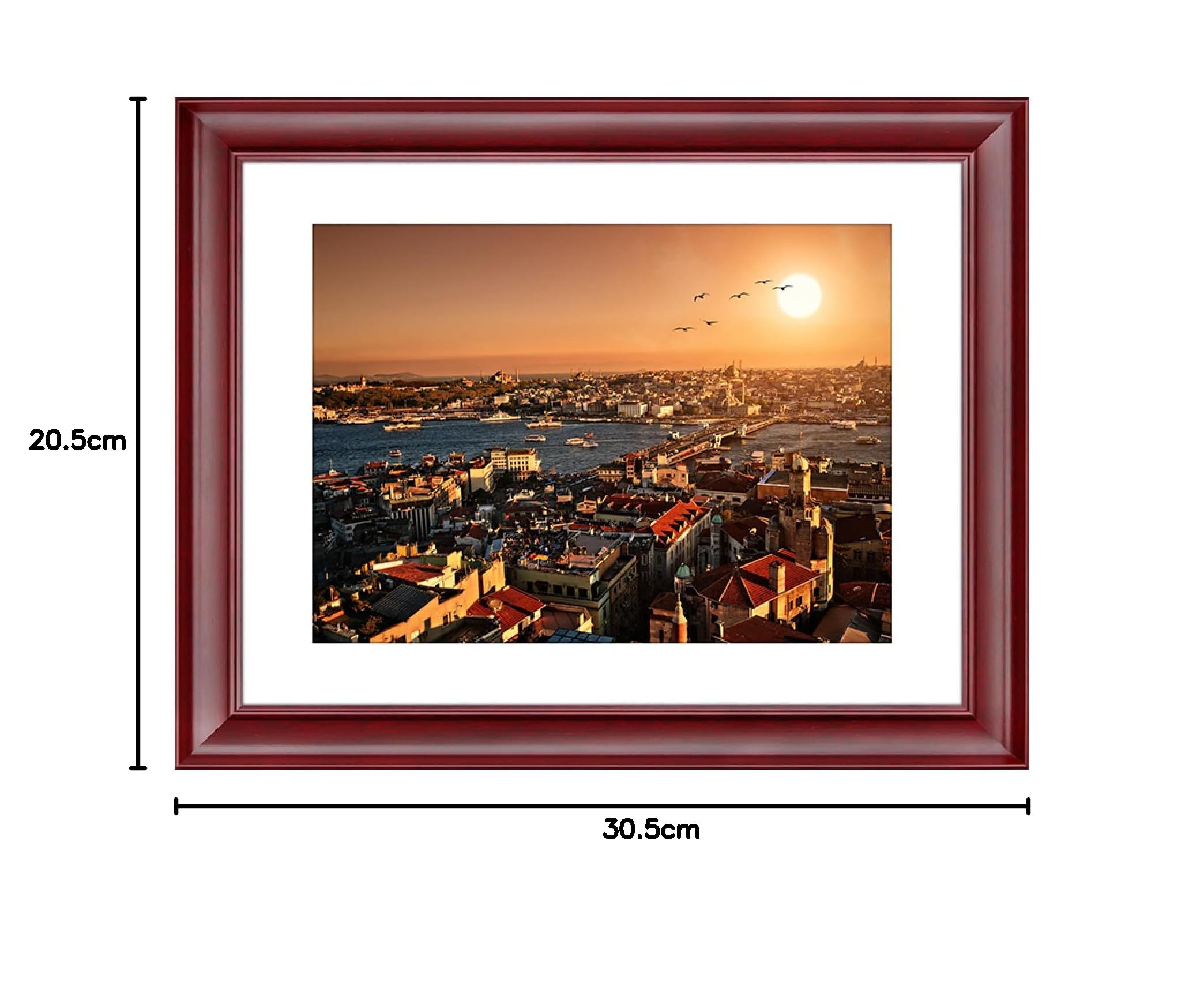 Fotorahmen Wohnkultur Massivholz Dunkelrote Wand 20,5 × 30,5 cm