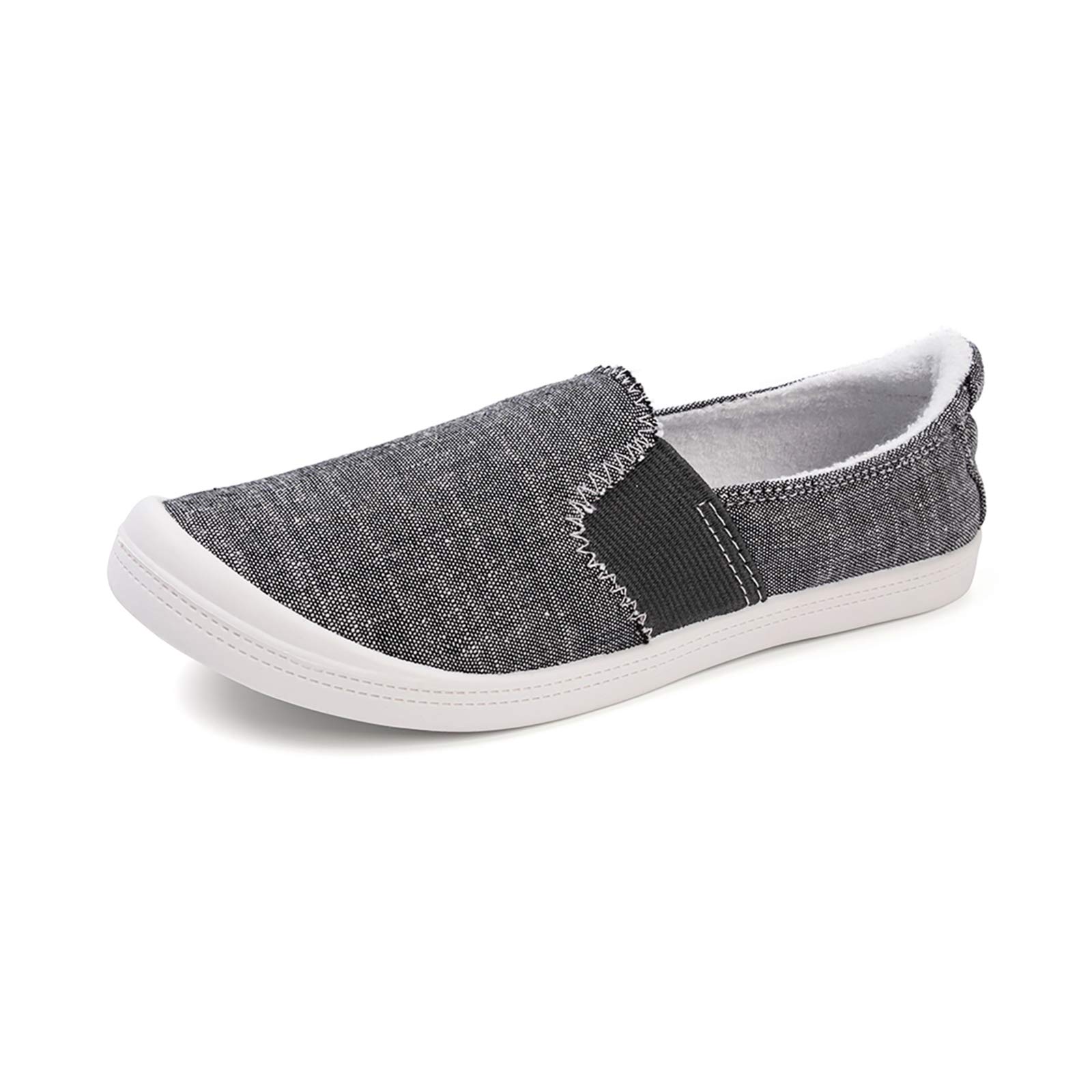 FUNKYMONKEY Shoes for Women, Comfort Low Top Canvas Slip On Sneakers Classic Casual Walking Shoes