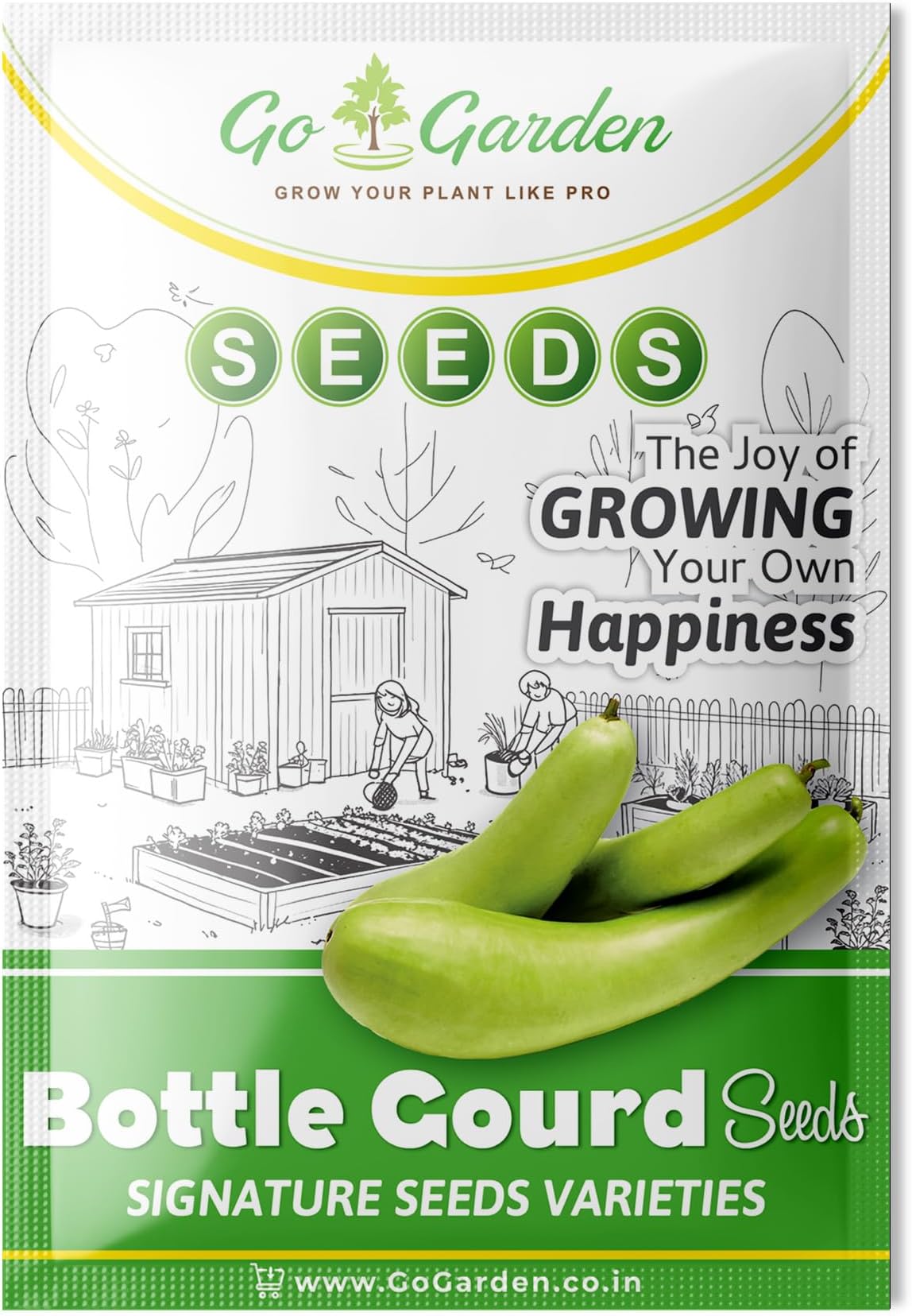 Go Garden bottle gourd seeds Loki Vegetable Seeds (Pack of 10g, 80+ Seeds) Seeds to grow all seasons in Your Home & kitchen garden