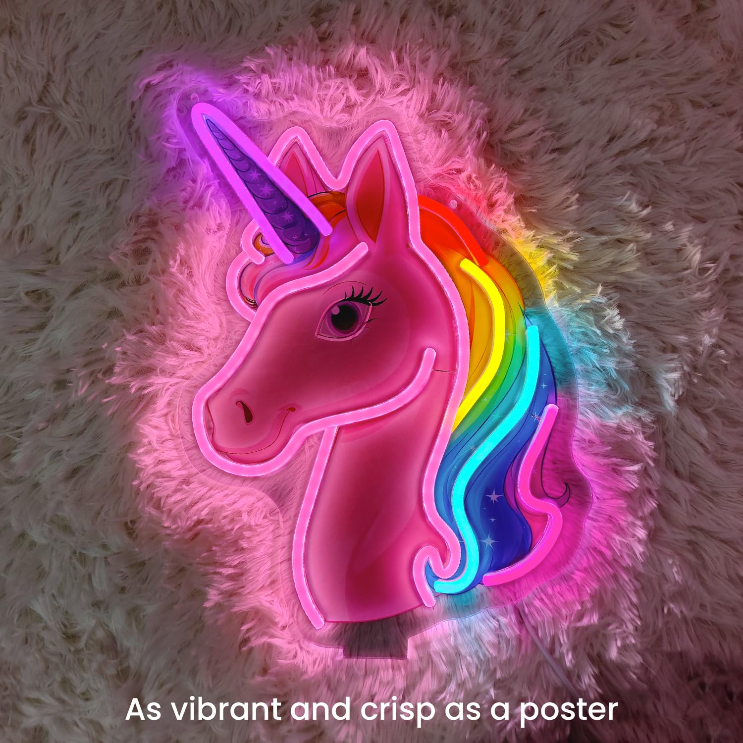 Cartel de neón LED de unicornio, luminoso, luces mágicas de unicornio, cartel de neón iluminado con base para dormitorio, habitación, pasillo, garaje, bar, sala de juegos, hombre, niña, cueva