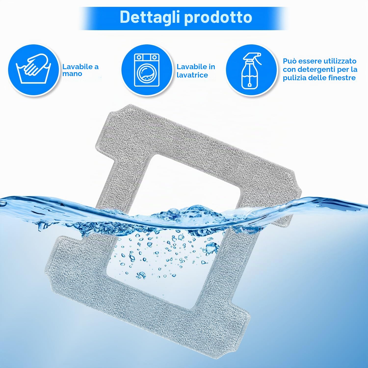 8 Panni per la Pulizia dei Vetri Ecovacs Winbot W1 / W1 Pro / W2,Panni di Pulizia per Robot Lavavetri Ecovacs Winbot W1 / W1 Pro / W2,panni di pulizia per Ecovacs Winbot W2