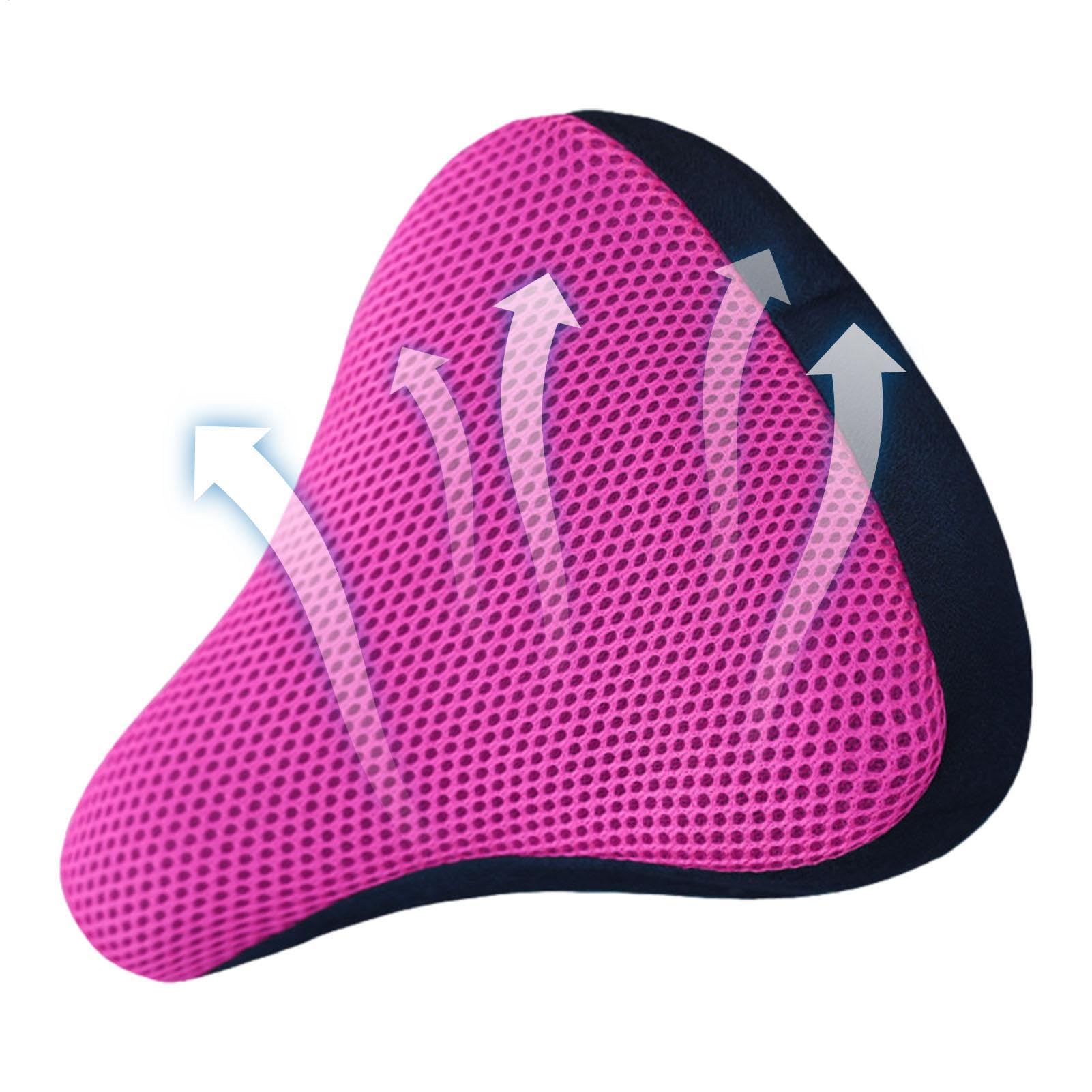 Copri Sedile Per Biciclette – Coprisella Imbottito E Traspirante | Cuscino Ergonomico Antiscivolo Per Veicoli Stradali, Biciclette, Rosa Acceso, 20 X 23 Cm