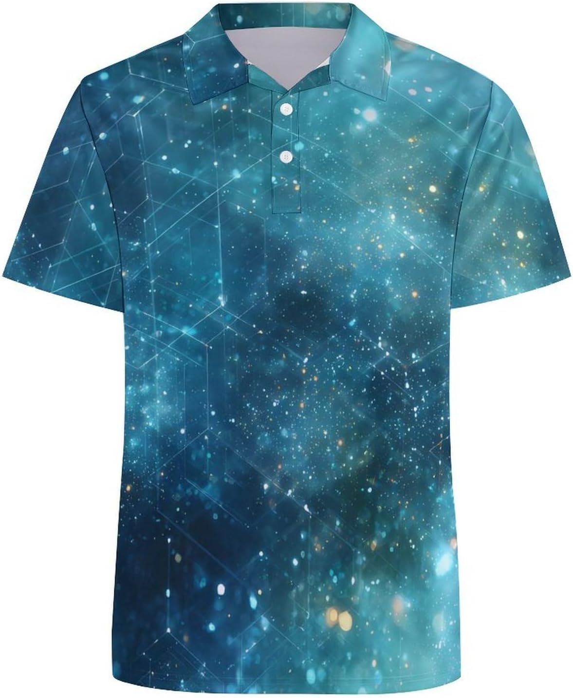 Mathematical Geometric Universes Men's Polo Golf Shirts Collared T-Shirt | short sleeve,three button,quick dry,machine washable,summer tee top