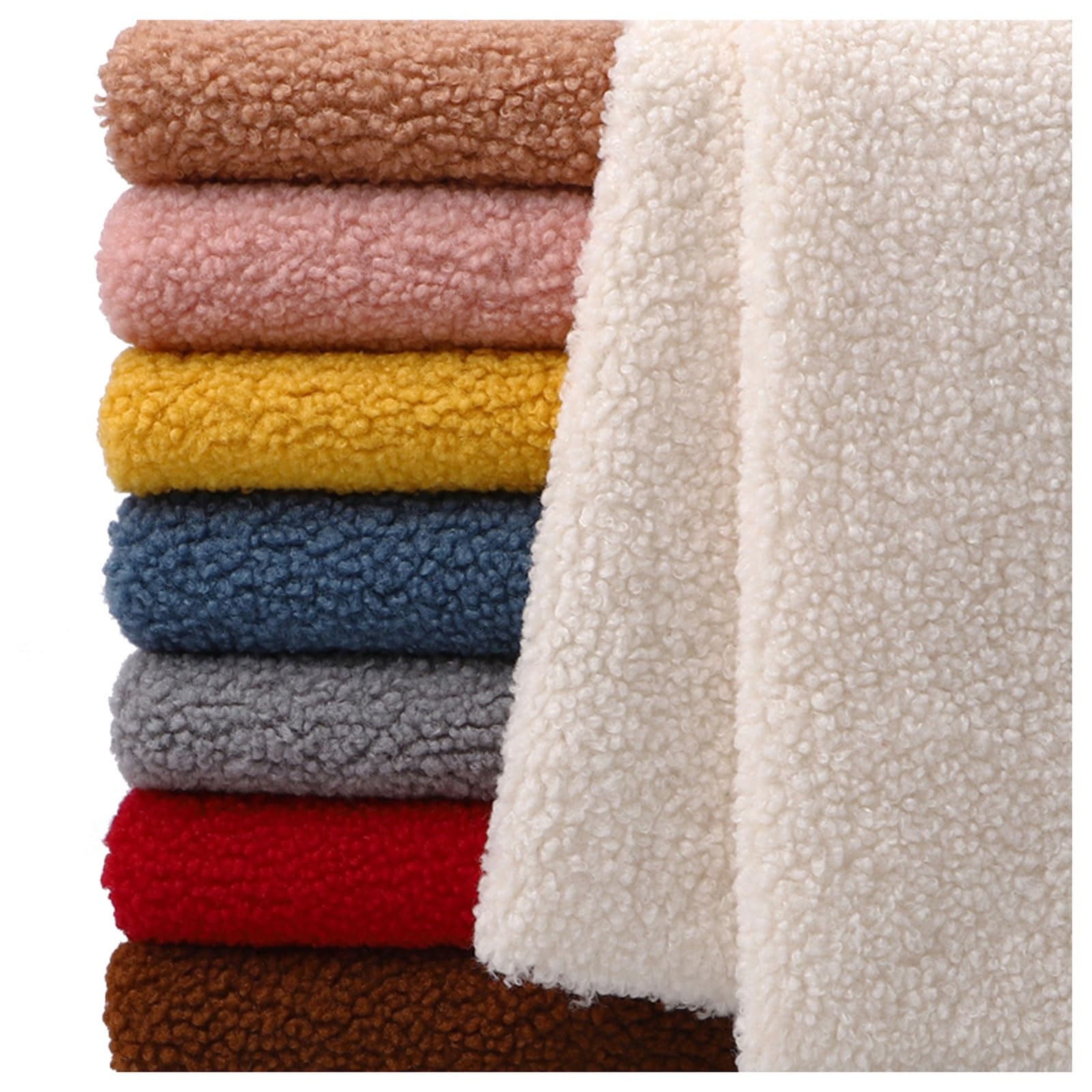 Soft and Warm Sherpa Fleece Fabric Fleece-Like Synthetic Sheepskin Upholstery Faux Wool Material for Crafting Toys, Throws, Pillows, Sewing Blankets, Jackets, Hats, Scarves, 50x160cm (Color : Black)