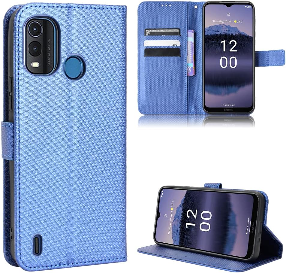 Smartphone Cover Compatible with Nokia G11 Plus, Compatible with Nokia G11 Plus Flip Stand Card Slot Phone Case Blue