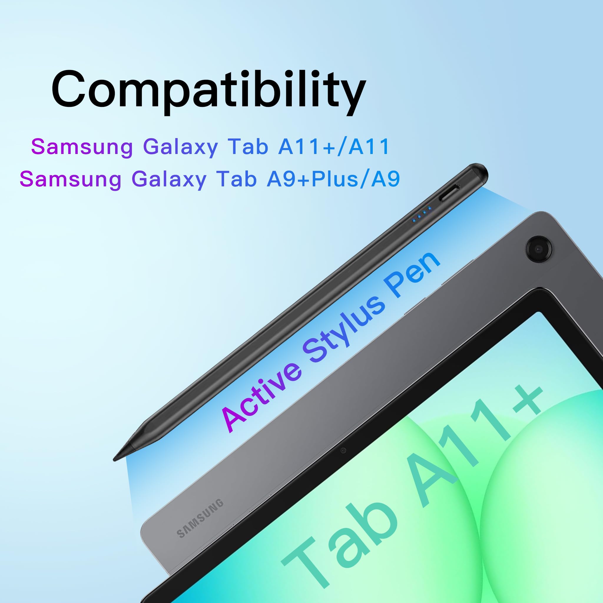 Photo 1 of Tab A11+ Stylus Pen for Samsung Galaxy Tab A11/A9/A9+Plus Android Tablet Fast Charging, Precise S Pencil Touchscreens Stylists (Black1)
