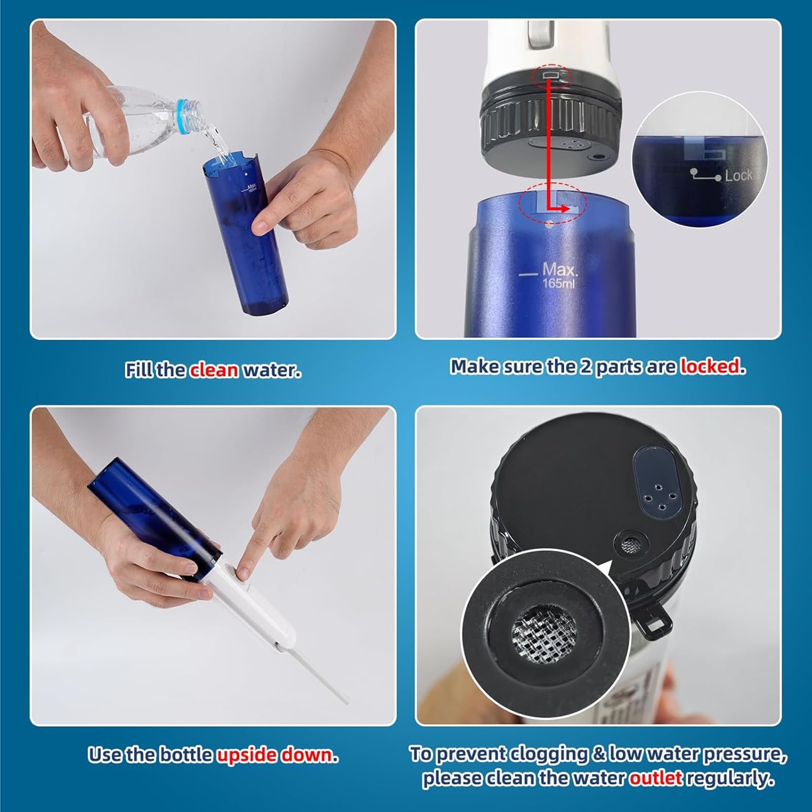 Bidet Portatile da Viaggio, Bidet da Viaggio Ricaricabile, spruzzatore for Bidet Elettrico Portatile ad Alta Pressione, Pulizia dell'igiene Personale, Cura lenitiva Postpartum, perineale