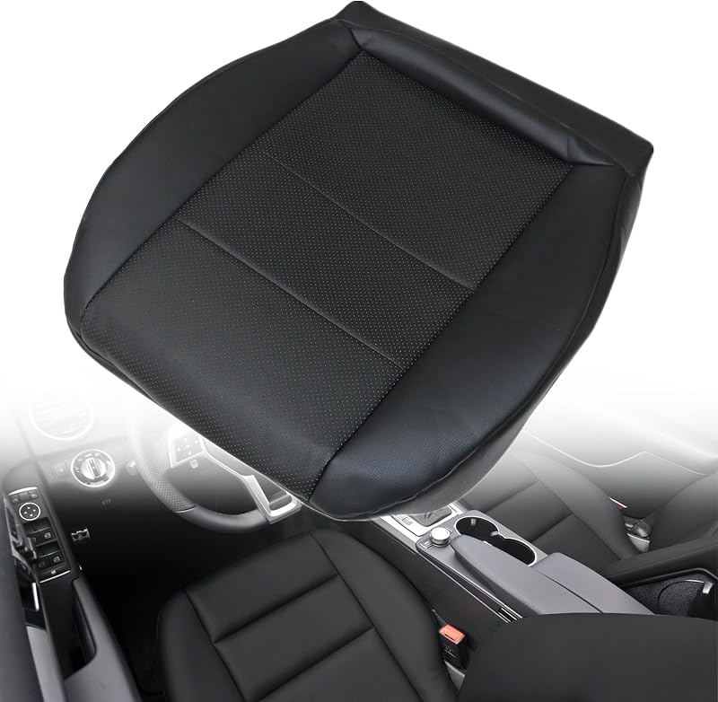 Capa de Reposição do Assento Inferior do Motorista em Couro Sintético Preta NLQR para Mercedes-Benz GLK e Classe C