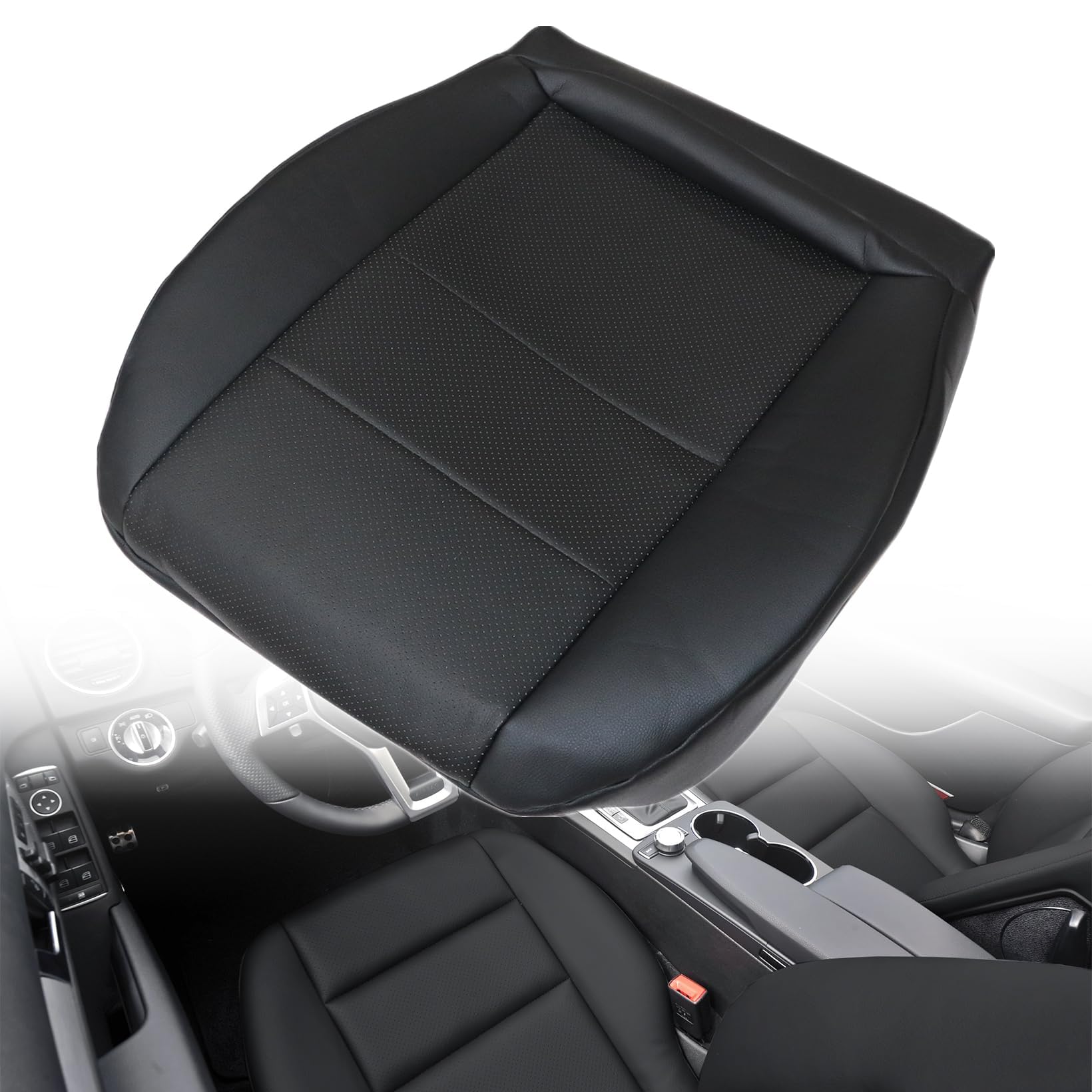 Amazon.com: NLQR Black Driver Side Bottom Repalcement Leather Seat