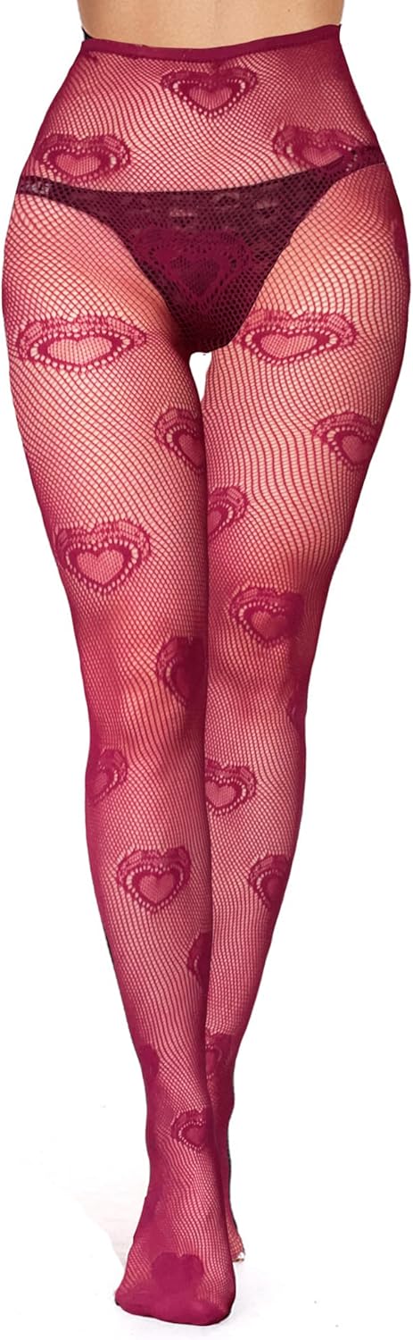 Sexy Fishnets for Women Girls Patterned Fishnet Tights High Waist Heart Fishnet Tights Halloween Party Net Stockings - Image 7