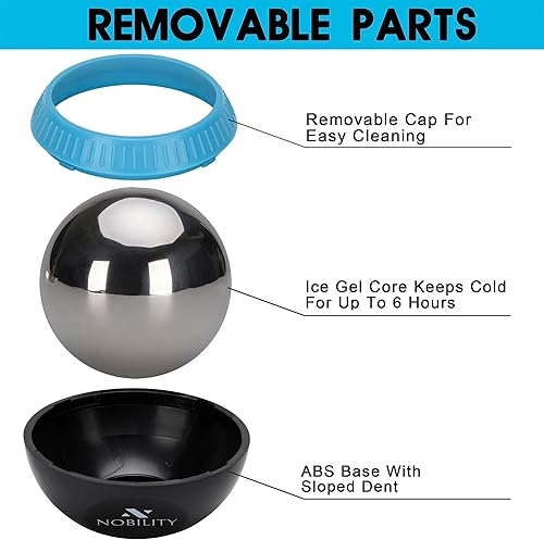 Miniatura 5 de Nobility Rodillo de bola de masaje frío y caliente para el tejido profundo y el dolor muscular para aliviar la rigidez y el estrés, cuerpo, cuello,