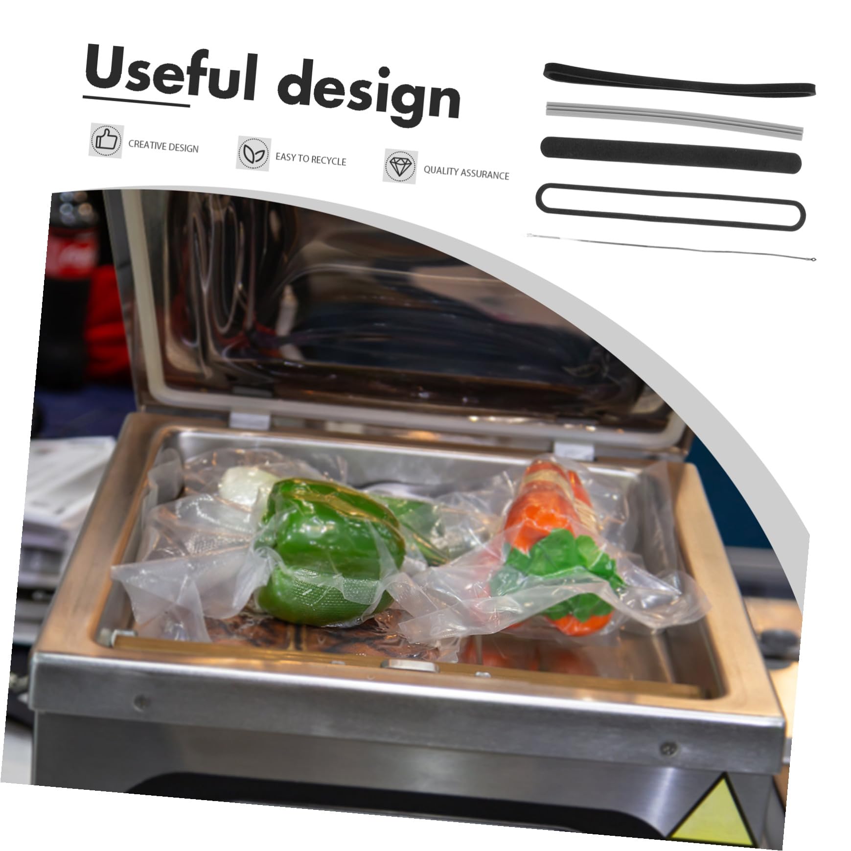 Set Accessori per Macchina Sottovuoto Filo Riscaldante e Strisce Sigillanti in Silicone per Sostituzione Rapida e Sigillatura Sicura degli Alimenti