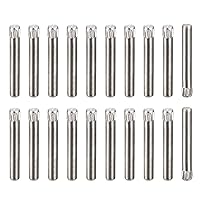 Vista 50 de uxcell Pasadores de acero inoxidable 304 de 0.05 x 0.236 pulgadas, 20 pines de cabeza moleteada con extremo biselado plano, clavijas de madera