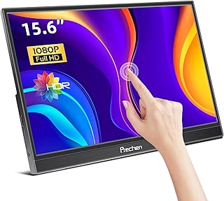 Portable Monitor Touchscreen,15.6 Inch 1920x1080 USBC Portable Monitor with HDMI USBC Ultra-Slim IPS Display, Plug&Play,HDR External Monitor for Laptop PC Phone Mac Xbox Kickstand & Speakers