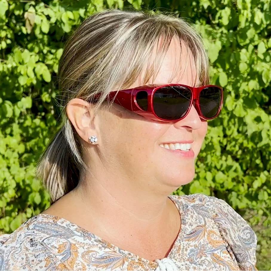 FALINGO Over Glasses Sunglasses Fit Over Sunglasses CLASSIC EDITION Polarised UV 400 (Matt Black, Grey), Schwarz - Image 2