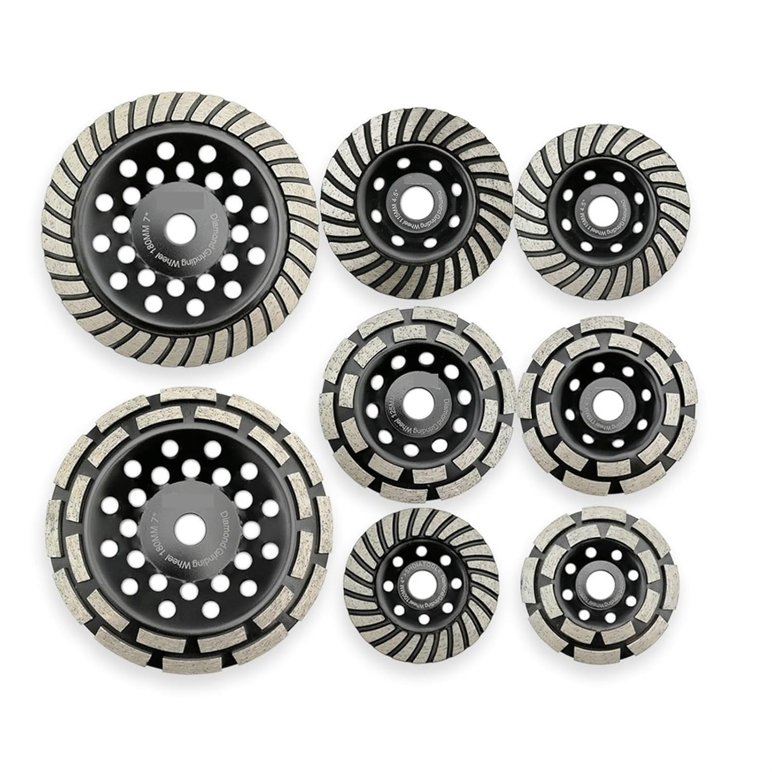 Diamentowa tarcza szlifierska, Diamentowa tarcza szlifierska Turbo Row o średnicach tarcz 100-180 mm(1pc 180 mm)