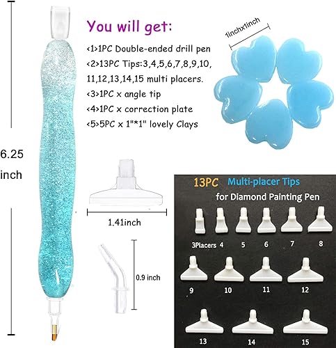 Miniatura 4 de Kit de herramientas de pintura de diamante para adultos, kit de herramientas para adultos, pintura de diamante 5D, puntas de lápiz capacitivo,