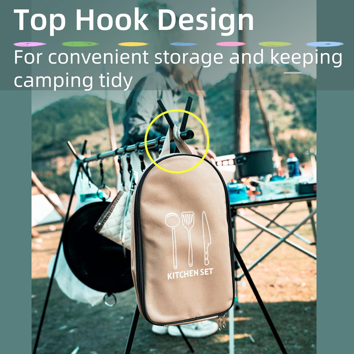 Portable Camping Kitchen Utensil Set, 9pcs Camping Accessories Cooking, Stainless Steel Camping Kitchen Set, Camp Accessories & Organizer, Camping Equipment, Camping Tools & Stuff